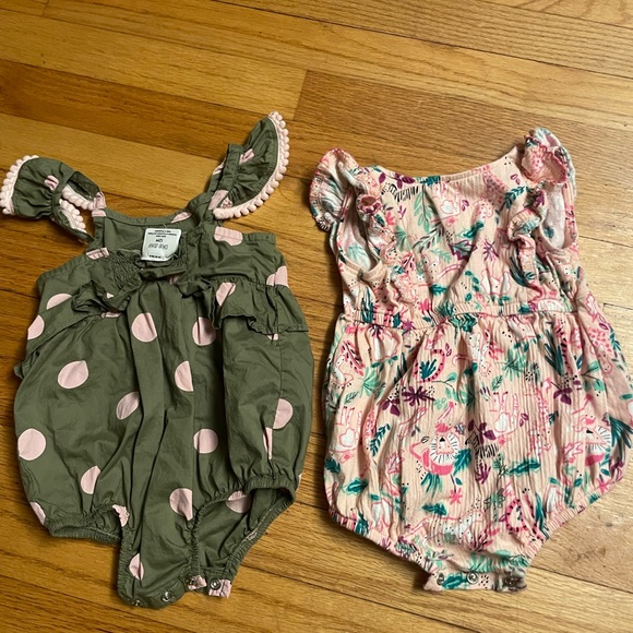 TWO Pink/Green Onsies - Size 12 Month - Picture 4 of 8